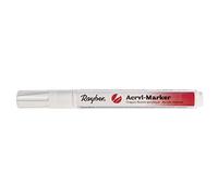 Rayher Marqueur Acrylique, Blanc, 1 PCE., Pointe Ronde 2-4mm, Outdoor, séchage Rapide, Base aqueuse, Arts créatifs-35007102