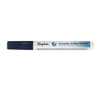 Rayher Marqueur pour verre et porcelaine, bleu nuit, 1 pce., pointe ronde interchangeable 1-2mm, séchage rapide, base aqueuse, arts créatifs-38709387