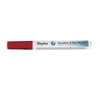 Rayher Marqueur pour verre et porcelaine, rouge cerise, 1 pce., pointe ronde interchangeable 1-2mm, séchage rapide, base aqueuse, arts créatifs-38709286