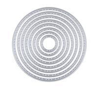 Rayher Matrice de découpe: Cercle av. surpiqûres 8pces 1,6-7,1 cm gris, 50283000