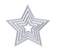 Rayher Matrice de découpe: Étoile av. surpiqûres 4pces 2,4-7,4 cm gris, 50284000
