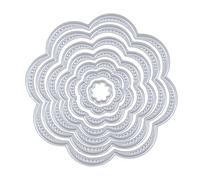 Rayher Matrice de découpe: Fleur av. surpiqûres 7 pces 1,1-7,4 cm gris, 50287000