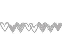 Matrice de découper en guirlande 10.6 x 1.9 cm motif cœurs Gris G