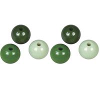 Rayher Mélange Perles en bois FSC 100%, polies 10 mm ø 52pcs tons verts, 1253100 (Lot de 2)