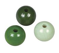 Rayher Mélange Perles en bois FSC 100%, polies 10 mm ø 52pcs tons verts, 1253100