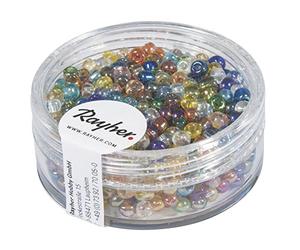 Rayher Mélange Perles rocailles 2,6mm ø bte 17g transparentes lustrées, 1405849