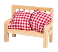 Rayher Mini Banc en Bois FSC 100%, 8x3,5x6,2 cm + 2 Coussins, Nature, 46820000
