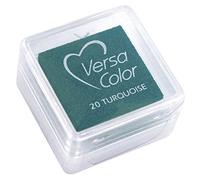 Rayher Mini coussin encreur «Versacolor», turquoise, 1 pce., 2,5x2,5 cm, sol. aqueuse, séchage lent, technique d’embossage, scrapbooking, cartes-28395404