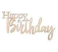 Rayher Mini écriture bois ''Happy Birthday'' FSCMixCred 4pcs, nature, 46517505