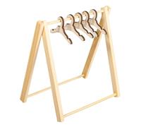 Rayher Mini Portant à vêtements Bois FSC 11,5x12cm, +5 cintres Nature, 46814505