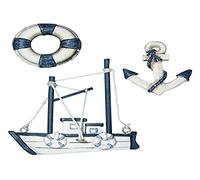 Rayher Miniatures polyrésine: cotre, déco maritime sct.-LS 4-8 cm 3 pcs, 8606900