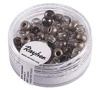Rayher Hobby 14799509 Assortiment de rocailles avec Trou 5,5 mm de diamètre