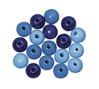 Rayher mix Perles en bois FSC 100% bijoux, polies 6mm ø 115pc tons bleu, 1252000