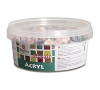 Rayher Mosaïques acryliques marbrées 1x1 cm boîte 300 g multicolore env. 1200 pièces