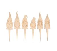 Rayher Motifs Bois à piquer lutins de noël FSCMix 6pc 13,3-15cm Nature, 46799505