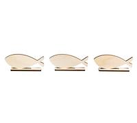 Rayher Motifs bois Poisson à poser FSC Mix Cred 12pcs 10x4,4cm nature, 62961505