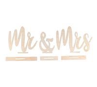 Rayher Motifs en Bois Mr & Mrs déco de mariage 6pcs FSCMixCred nature, 62937505
