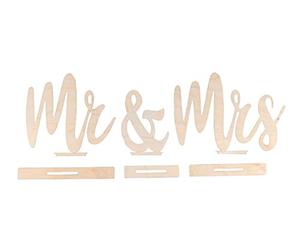 Rayher Motifs en Bois Mr & Mrs déco de mariage 6pcs FSCMixCred nature, 62937505