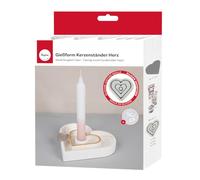 Rayher Moule COEUR en silicone avec porte-bougie, 16 pces., 18,5x10,3x2,5cm, 3 pochoirs, 4 formes, béton créatif, Raysin, résine époxy, décoration, porte-bougie-36166000