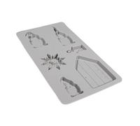 Rayher Moule en Silicone Lutin p. déco de noël, 14,5x26x1cm 6 Formes, 36122000, Gris