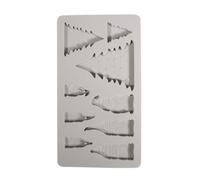 Rayher Assortiment de tampons en Silicone Bordures Noel, 1 Planche, 102,5x97mm, 5 Motifs, Transparent, pour Bloc Acrylique, Cartes, scrapbooking-50299000