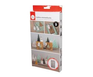Rayher Moule Famille DE LUTINS en Silicone, 1 PCE, 9 Formes, 14,5x26x1cm, béton créatif, Raysin, résine époxy, décoration, Noël, pendentifs-36189000, Gris