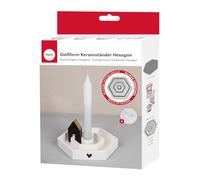 Rayher Moule hexagone en silicone avec porte-bougie, 16 pces., 16x14x2,5cm, 3 pochoirs, 4 formes, béton créatif, Raysin, résine époxy, décoration, porte-bougie-36167000