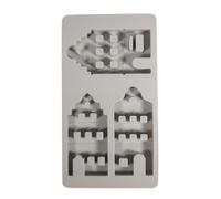 Rayher Moule Maisons Nordiques en Silicone, 1 PCE., 3 Formes, 14,5x26x1,7cm, béton créatif, Raysin, résine époxy, décoration, Village de Noël, pendentifs-36190000