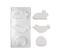 Rayher moule plastique: Poule, lapin, œuf motif env. 5-8cm transparent, 36071000