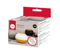 Rayher Moule pour pot « CITROUILLE » en silicone, 2 pces, 3D, 10cm ø, H. 8,5cm, béton créatif, Raysin, résine époxy, décoration, cadeaux, rangement, automne-36162000, Gris