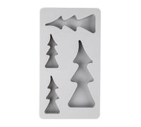 Rayher Moule SAPINS en Silicone, 1 PCE., 4 Formes, 14,5x26x2cm, béton créatif, Raysin, résine époxy, décoration, Village de Noël, pendentifs-36191000