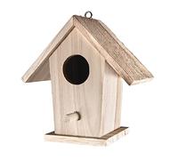 Rayher Nichoir pour oiseaux en bois, naturel, 1 pce, FSC mix Credit, 12x7,5x13cm, à suspendre, avec perchoir, à personnaliser, animalerie-62290000, Marron