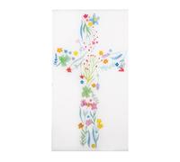 Rayher Ornement en cire, Croix, florale, 1 pce., 6,5X12cm, prêt à l’emploi, décoration de bougie, baptême, communion, confirmation, mariage, Pâque-31637999