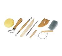 Rayher Outils de modelage pour argile de poterie, 8 pcs en bois & métal, 8936700