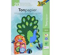 Rayher Papier à dessin, papier coloré 20 feuilles A4 130 g/m2, 10coul, 81001000, Vert Foncé, Orange, Jaune