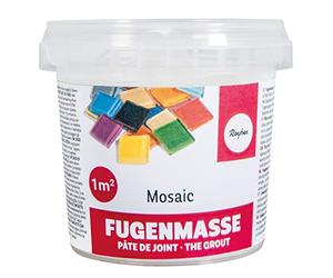 Rayher Pâte à joint mosaique , blanc, 1 pot 500g, qualité fine 1A, ciment à reconstituer avec de l’eau, séchage à l’air, pour mosaique, 1460100