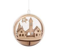 Scene boule village en bois 7,2cm NA G