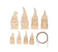 Rayher pendentifs Bois Famille lutins de noël + Fil 8pc 4,5-9cm Nature, 46798505