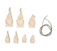 Rayher pendentifs en Bois en Bois Lutin de noël+Fil 7pcs Ass. Nature 2,5-9 cm, 46625505, Naturel