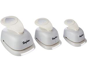 Rayher perforatrice coe ur lot de 3 perforatrices en forme de coe ur perforatrices scrapbooking idéal pour les activités des loisirs créatifs GRIS