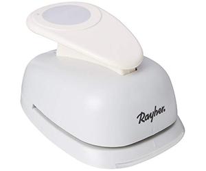 Rayher Perforatrice Hobby 69084000 à design rond/circulaire, diamètre 7,60 cm - 3 pouces, adaptée au papier/carton jusqu'à 220 g/m² - blanc