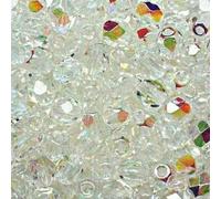 Rayher Perle facettée en Verre, 4 mm ø, Cristal de Roche