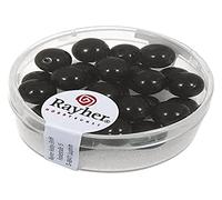 Rayher Perles de Cire en Verre Ø 8 mm Noir