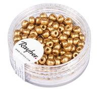 Rayher Perles de Rocailles p. création Bijoux 4mm ø 150 pc doré Mat, 14842616