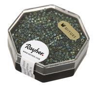 Rayher Perles Delica Miyuki, métallique, 1 boite, 4g, ø 1,6mm, rocailles, verre, brillante, bijoux, tissage, broderie-14760840, Large, Verde Smeraldo