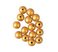 Rayher Perles en bois, doré, 15 pces., 15mm ø, mat, FSC 100%, arts créatifs, bijoux, décoration, porte-clefs-63074616