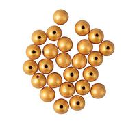 Rayher Perles en bois, doré, 25 pces., 12mm ø, mat, FSC 100%, arts créatifs, bijoux, décoration, porte-clefs-63159616