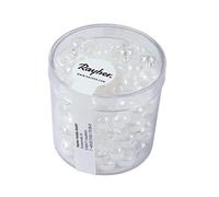 Rayher Perles en verre, blanches, 1 pot, 55g, 6,7mm ø, gros trou 2,5mm ø, arts créatifs, décorations, macramé, bijoux-14872102