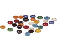 Rayher Perles en verre, multicolore, 1 pot, 55g, 5,4mm ø, gros trou 1,3mm ø, opaque, arts créatifs, décorations, macramé, bijoux-1418449