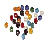Rayher Perles en verre, multicolore, 1 pot, 55g, 8,7mm ø, gros trou 4mm ø, opaque, arts créatifs, décorations, macramé, bijoux-1418749